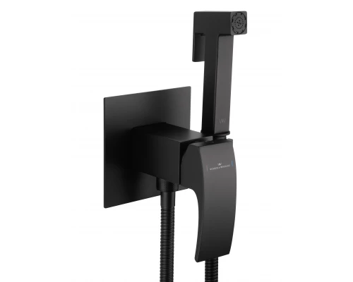 Смеситель с гигиеническим душем встраиваемый WONZON & WOGHAND FIT, Черный матовый (WW- 88829009-MB)