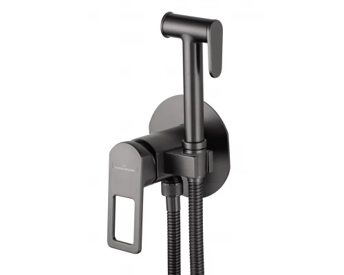 Смеситель с гигиеническим душем встраиваемый WONZON & WOGHAND FRAME, Темный графит (WW-88829010-BGM)