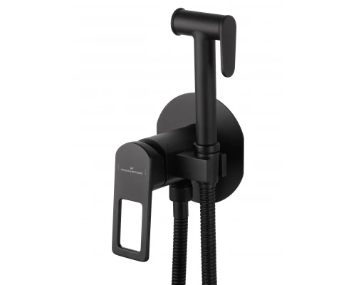 Смеситель с гигиеническим душем встраиваемый WONZON & WOGHAND FRAME, Черный матовый (WW-88829010-MB)