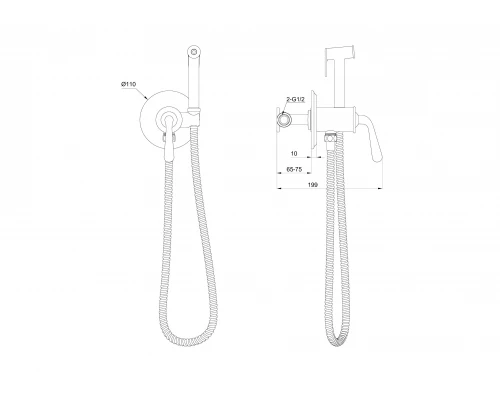 Смеситель с гигиеническим душем встраиваемый WONZON & WOGHAND STEAM, Хром (WW-88829008-CR)