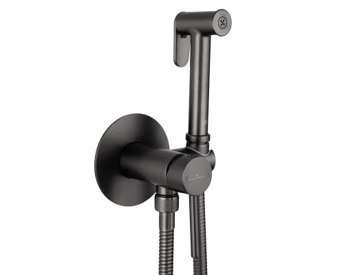 Смеситель с гигиеническим душем встраиваемый WONZON & WOGHAND STICK, Темный графит (WW- 88829902-BGM)