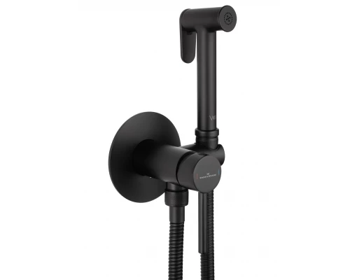 Смеситель с гигиеническим душем встраиваемый WONZON & WOGHAND STICK, Черный матовый (WW- 88829902-MB)