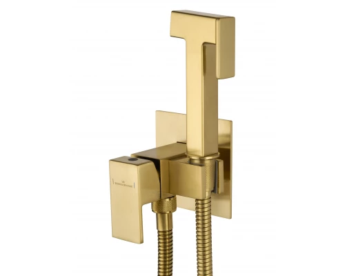 Смеситель с гигиеническим душем встраиваемый WONZON & WOGHAND, Брашированное золото (WW-88829903-BG)