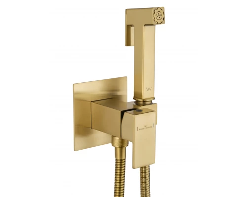 Смеситель с гигиеническим душем встраиваемый WONZON & WOGHAND, Брашированное золото (WW-88829903-BG)