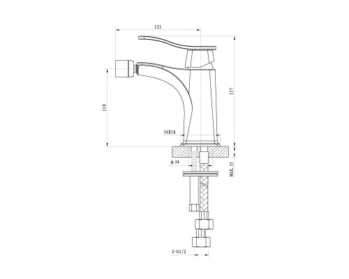 Смеситель для биде WONZON & WOGHAND NAVIA, Хром (WW-185001-CR)