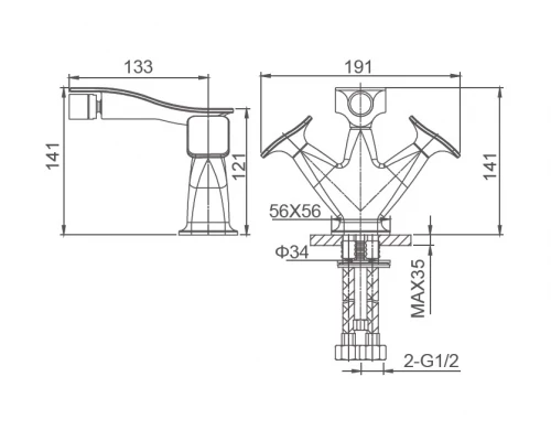 Смеситель для биде WONZON & WOGHAND SHAKESPEARE, Темное золото (WW-655001-DG)