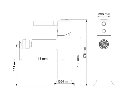 Смеситель для биде WONZON & WOGHAND TOR, Хром (WW-88016073-CR)