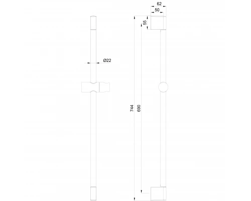 Душевая штанга WONZON & WOGHAND, Хром (WW-SL03-CR)