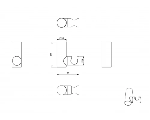 Настенный держатель WONZON & WOGHAND, Хром (WW-994219-CR)