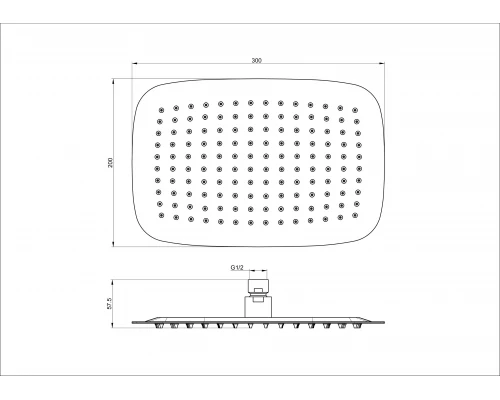 Верхний душ WONZON & WOGHAND, Брашированное золото (WW-88DP03-BG)