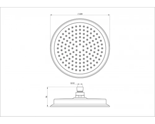 Верхний душ WONZON & WOGHAND, Брашированное золото (WW-88DP05-BG)