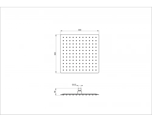 Верхний душ WONZON & WOGHAND, Черный матовый (WW-88DP02-MB)