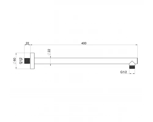 Настенный кронштейн для верхнего душа WONZON & WOGHAND, Черный матовый (WW-SA09-40-MB)