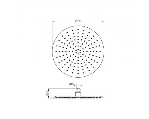 Верхний душ WONZON & WOGHAND, Брашированный никель (WW-88DP04-BN)