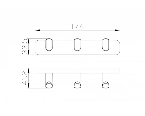 Вешалка с 3 крючками для ванной WONZON & WOGHAND GRAFFITY, Брашированное золото (WW-9335-BG)