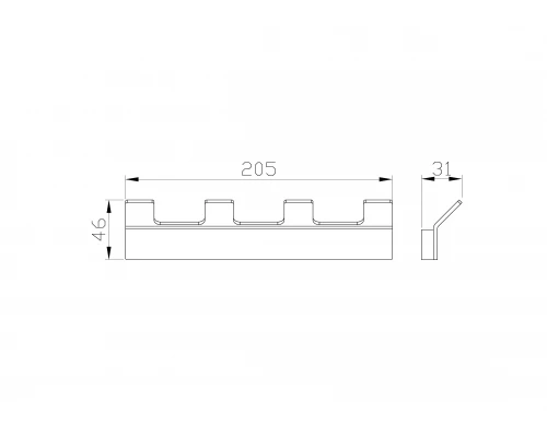 Вешалка с 4 крючками для ванной WONZON & WOGHAND LOTTE, Темный графит (WW-8345-BGM)