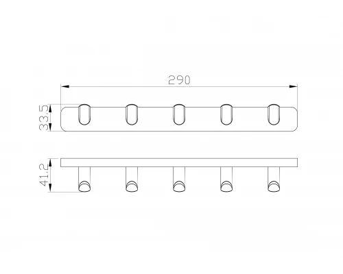 Вешалка с 5 крючками для ванной WONZON & WOGHAND GRAFFITY, Брашированное золото (WW-9355-BG)