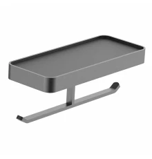 Двойной держатель для туалетной бумаги с полкой WONZON & WOGHAND LOTTE, Темный графит (WW-8356A-BGM)