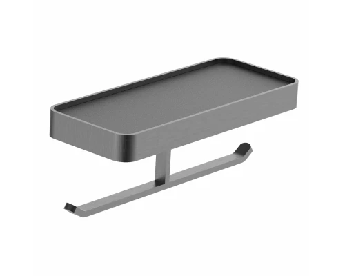 Двойной держатель для туалетной бумаги с полкой WONZON & WOGHAND LOTTE, Темный графит (WW-8356A-BGM)