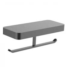 Двойной держатель для туалетной бумаги с полкой WONZON & WOGHAND LOTTE, Темный графит (WW-8356-BGM)