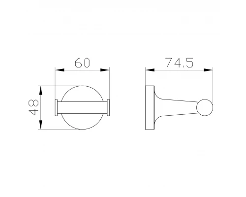 Двойной крючок для ванной WONZON & WOGHAND SIMPLE, Брашированное золото (WW-6525-BG)