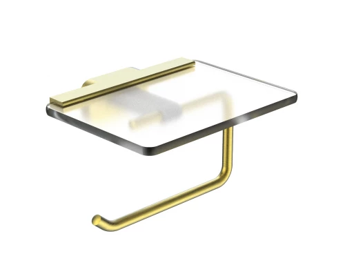 Держатель для туалетной бумаги с полкой WONZON & WOGHAND GRAFFITY, Брашированное золото (WW-9326-BG)