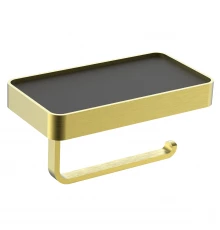 Держатель для туалетной бумаги с полкой WONZON & WOGHAND GRAFFITY, Брашированное золото (WW-9366-BG)