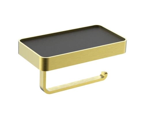 Держатель для туалетной бумаги с полкой WONZON & WOGHAND GRAFFITY, Брашированное золото (WW-9366-BG)