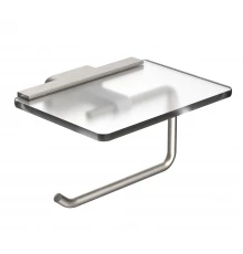 Держатель для туалетной бумаги с полкой WONZON & WOGHAND GRAFFITY, Брашированный никель (WW-9326-BN)