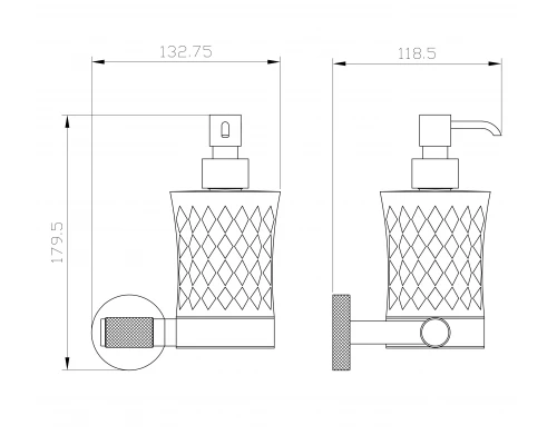 Дозатор мыла WONZON & WOGHAND MAJESTIC, Черный/Золото (WW-9224)