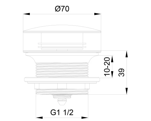 Донный клапан для ванны WONZON & WOGHAND, Брашированный никель (WW-SS105-BN)
