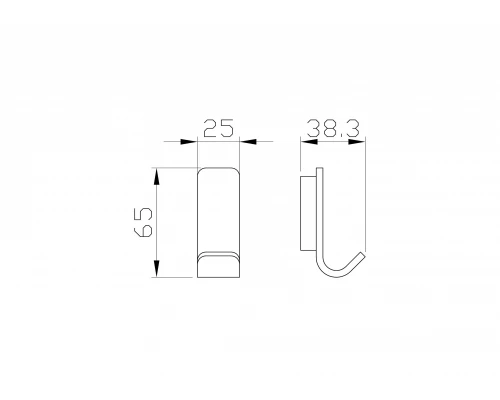 Крючок для ванной WONZON & WOGHAND LOTTE, Темный графит (WW-8315-BGM)