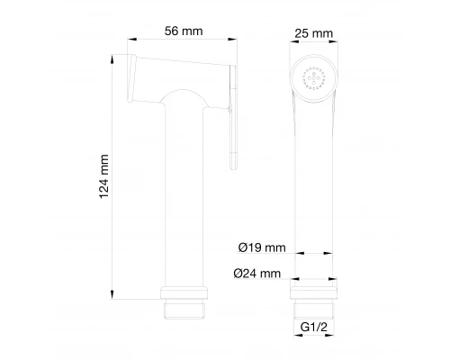 Лейка для гигиенического душа WONZON & WOGHAND, Брашированный никель (WW-88PQ01-BN)