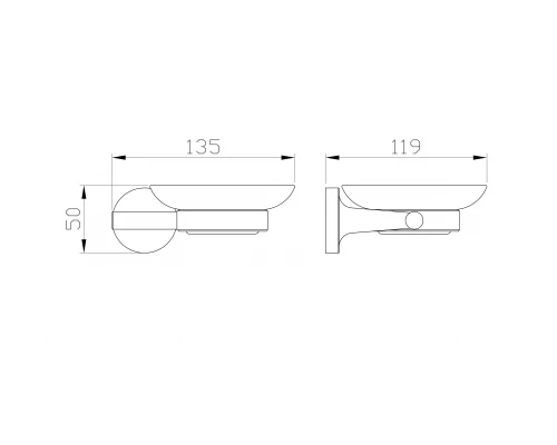 Мыльница с держателем WONZON & WOGHAN SIMPLE, Брашированное золото (WW-6522-BG)