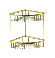 Полка для ванной 2-х ярусная WONZON & WOGHAND, Брашированное золото (WW-4128-BG)