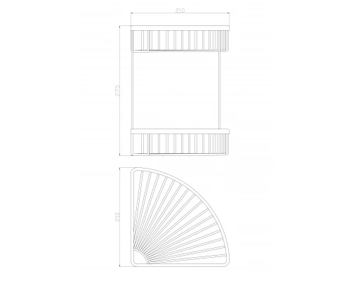 Полка для ванной 2-х ярусная WONZON & WOGHAND, Брашированное золото (WW-4128-BG)