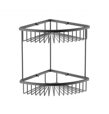 Полка для ванной 2-х ярусная WONZON & WOGHAND, Темный графит (WW-4128-BGM)