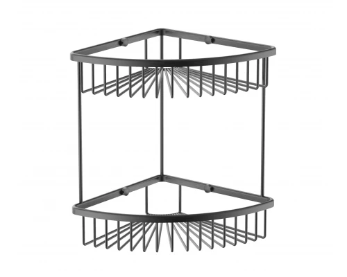 Полка для ванной 2-х ярусная WONZON & WOGHAND, Темный графит (WW-4128-BGM)