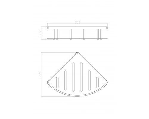 Полка для ванной угловая WONZON & WOGHAND, Брашированное золото (WW-4132-BG)