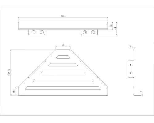Полка для ванной угловая WONZON & WOGHAND, Темный графит (WW-6132-BGM)