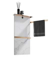 Полотенцесушитель электрический с каменной плитой Белый мрамор WONZON & WOGHAND STUTTGART, Брашированное золото (WW-A504W-BG)