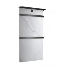 Полотенцесушитель электрический с каменной плитой Белый мрамор WONZON & WOGHAND STUTTGART, Темный графит (WW-A504W-GM)