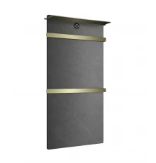 Полотенцесушитель электрический с каменной плитой Серый мрамор WONZON & WOGHAND STUTTGART, Брашированное золото (WW-A504G-BG)