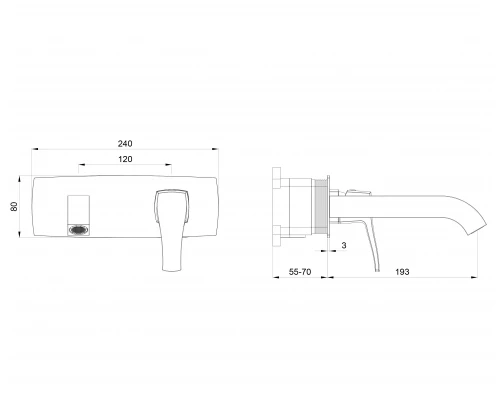 Смеситель для раковины встраиваемый WONZON & WOGHAND FLEX, Брашированный никель (WW-88869072-BN)