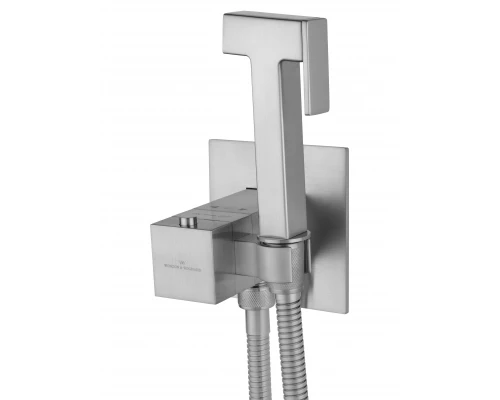 Смеситель с гигиеническим душем и термостатом встраиваемый WONZON & WOGHAND, Брашированный никель (WW-88829910-BN)