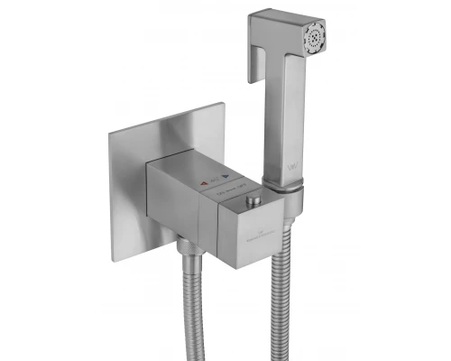 Смеситель с гигиеническим душем и термостатом встраиваемый WONZON & WOGHAND, Брашированный никель (WW-88829910-BN)