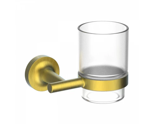 Стакан для зубных щеток с держателем WONZON & WOGHAND SIMPLE, Брашированное золото (WW-6521-BG)