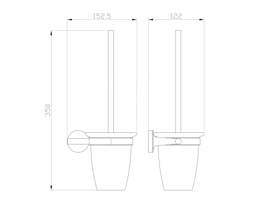 Туалетный ершик в комплекте WONZON & WOGHAND SIMPLE, Брашированное золото (WW-6529-BG)