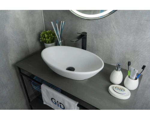 Раковина Gid Wm9021 51193 накладная белый матовый 52x32x14