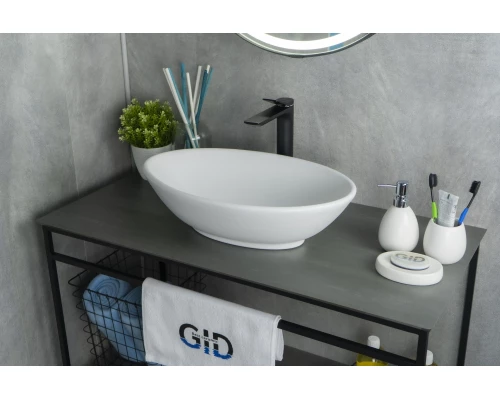 Раковина Gid Wm9021 51193 накладная белый матовый 52x32x14